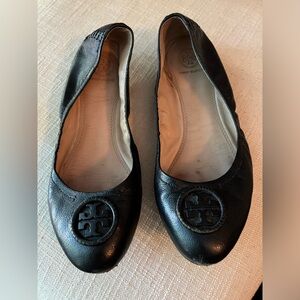 Tory Burch Black Leather Flats